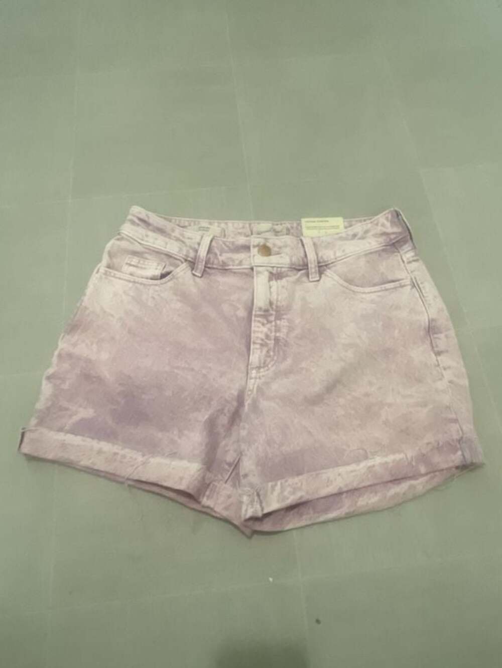 Universal Thread Vintage Stretch Midi Jean Shorts in Purple Acid Wash